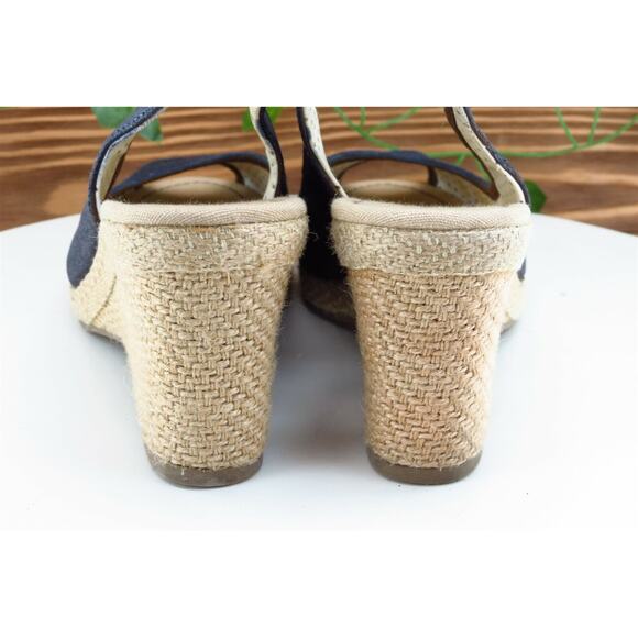 Montego Bay‎ Club Women Sz 8 M Dark Blue Wedge Fabric Shoes - Picture 6 of 10